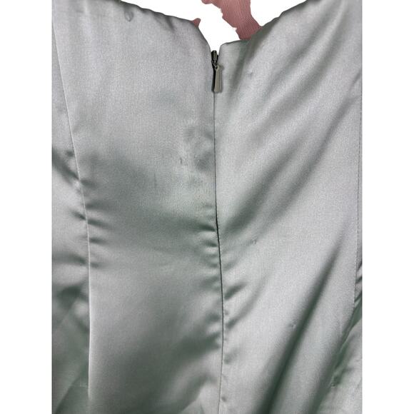 Katie May Taylor Strapless Gown Satin Party Formal Wedding Gala Prom Green Sz S - Picture 13 of 16